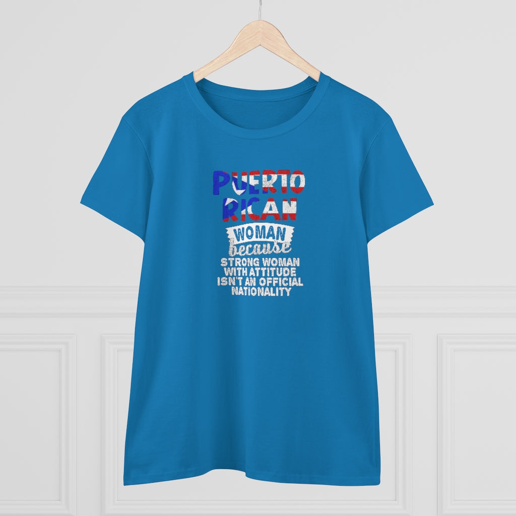 Strong Puerto Rican Woman Because...Women's Heavy Cotton Tee