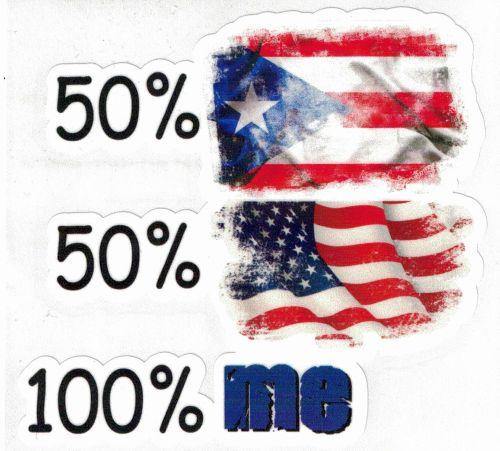 50/50 + 100% Me Decal - Puerto Rican Pride