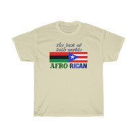 Thumbnail for Afro Rican Flags Best Of Both Worlds - Unisex Heavy Cotton Tee