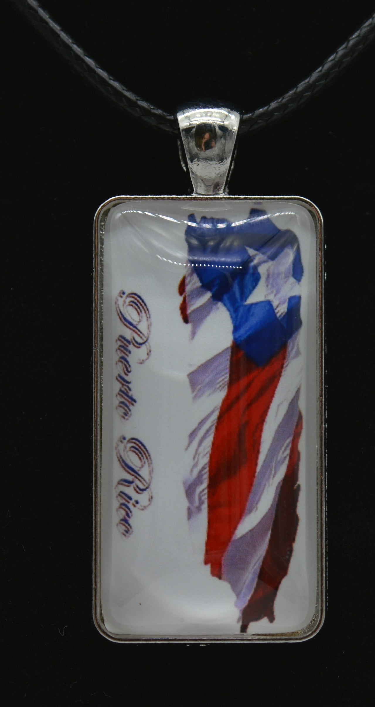 Puerto Rico Rope Waving Flag Necklace