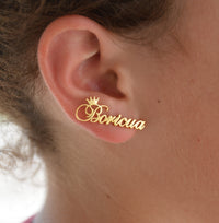 Thumbnail for Boricua Gold Fancy Earrings