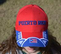 Thumbnail for Red Embroidered Puerto Rico Hat