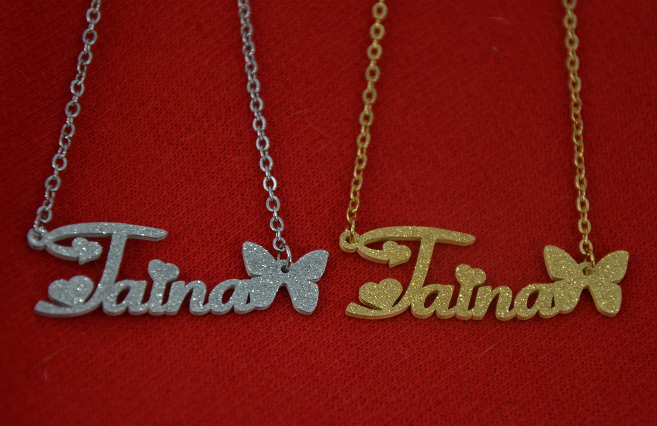 Angel Dust Taina Heart Butterfly Necklace (Gold or Silver)
