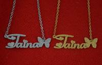 Thumbnail for Angel Dust Taina Heart Butterfly Necklace (Gold or Silver)