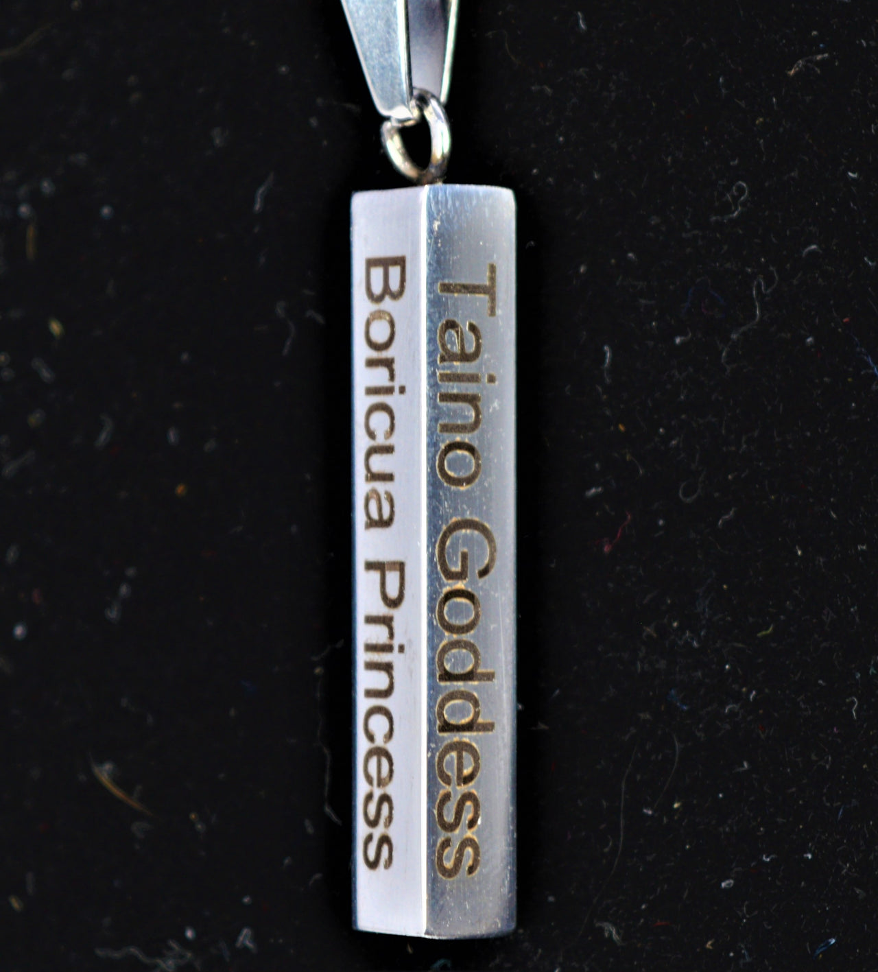 Steel Bar Necklace 2-Sided Text