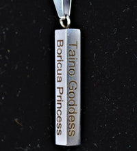 Thumbnail for Steel Bar Necklace 2-Sided Text