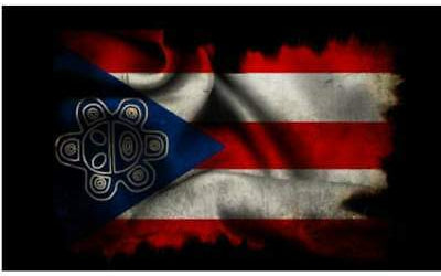 Flag Decal with Taino Symbol