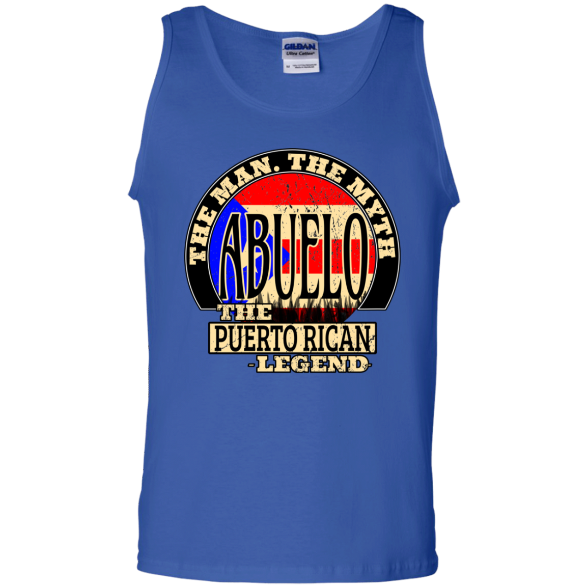 Abuelo The Legend 100% Cotton Tank Top - Puerto Rican Pride