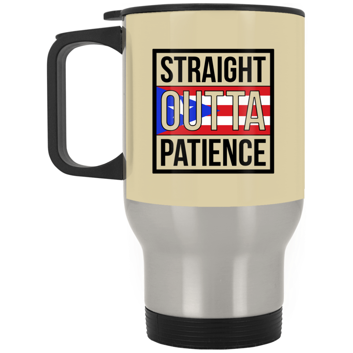 Straight Outta Patience - Silver Stainless Travel Mug