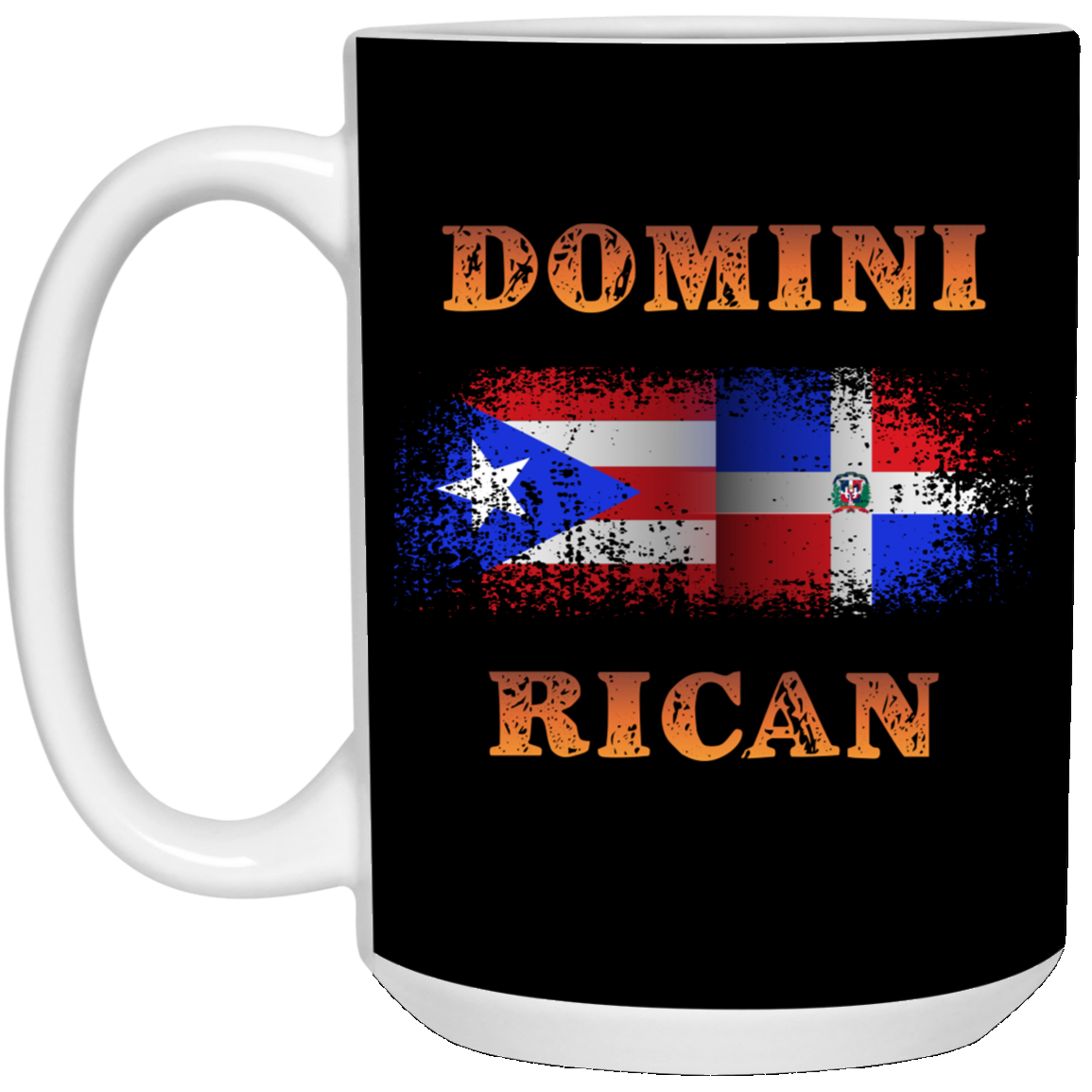 Domini Rican Fade 15 oz. White Mug - Puerto Rican Pride