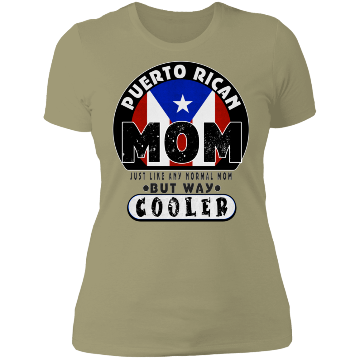 COOL MOM Ladies' Boyfriend T-Shirt - Puerto Rican Pride