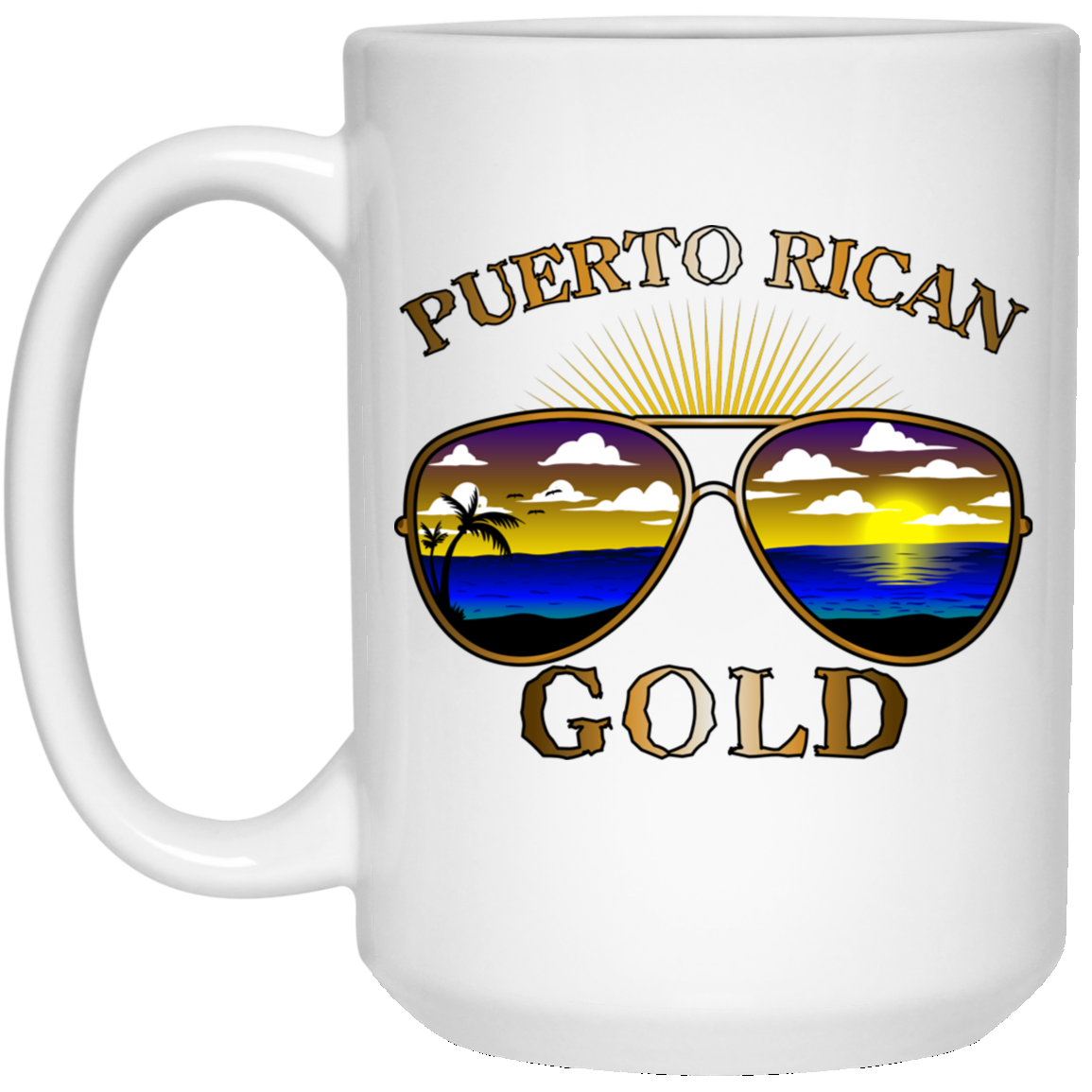 Puerto Rican Gold 15 oz. White Mug