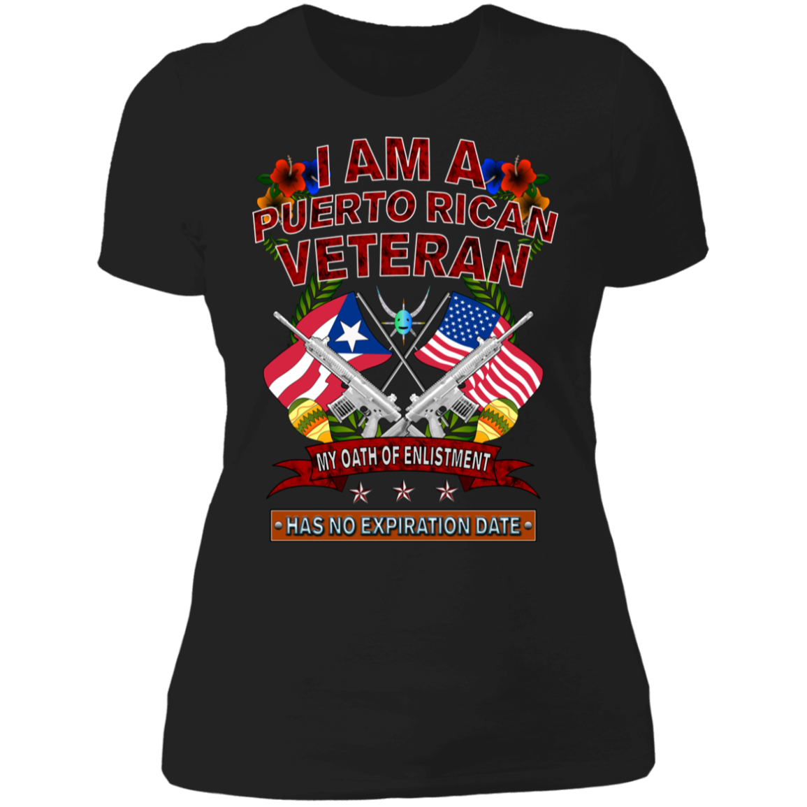 Puerto Rican Veteran - Boyfriend T-Shirt - Puerto Rican Pride
