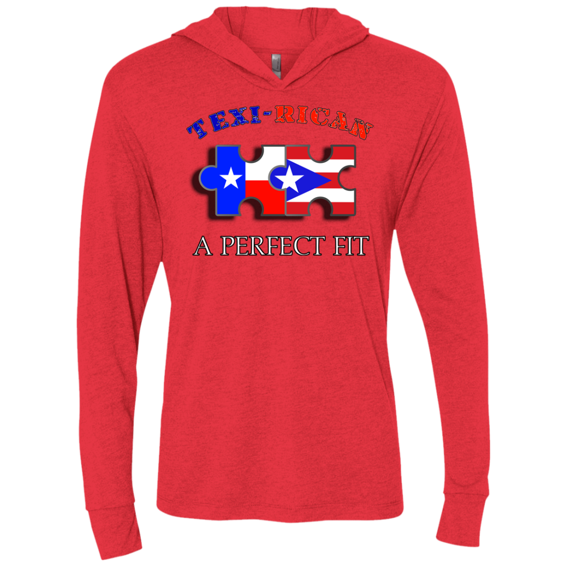 Texi-Rican Perfect Fit Unisex Triblend LS Hooded T-Shirt