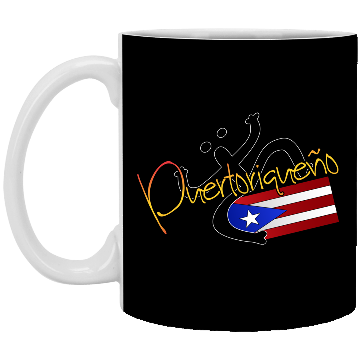 Puertoriqueno  Coqui  11 oz. White Mug - Puerto Rican Pride