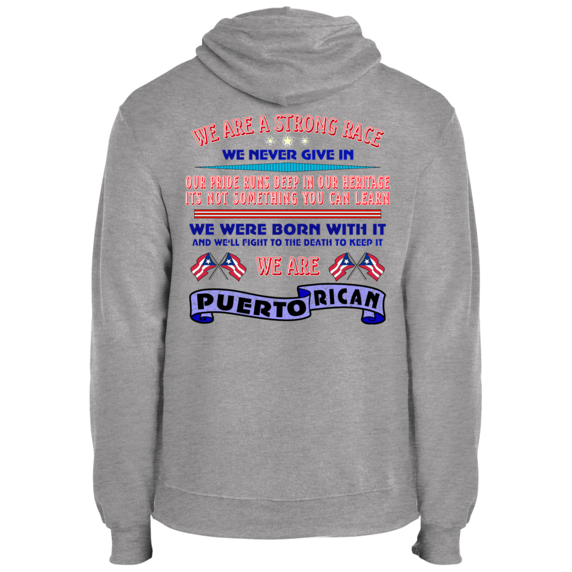 WE ARE Strong Core Fleece Pullover Hoodie - Puerto Rican Pride