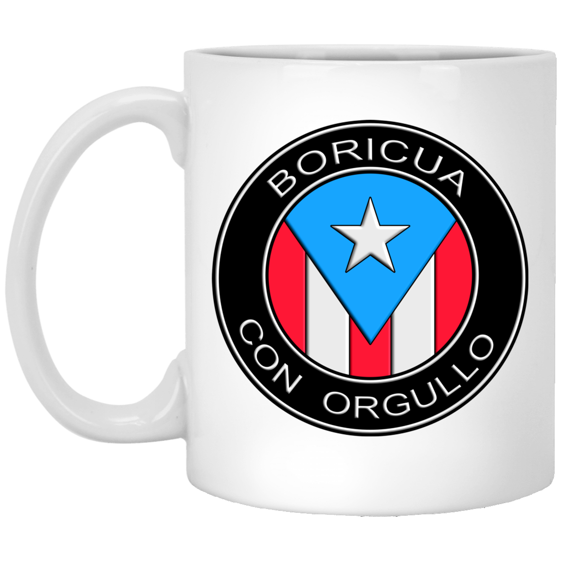 Boricua Con Orgullo 11 oz. White Mug - Puerto Rican Pride