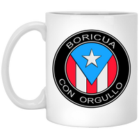 Thumbnail for Boricua Con Orgullo 11 oz. White Mug - Puerto Rican Pride