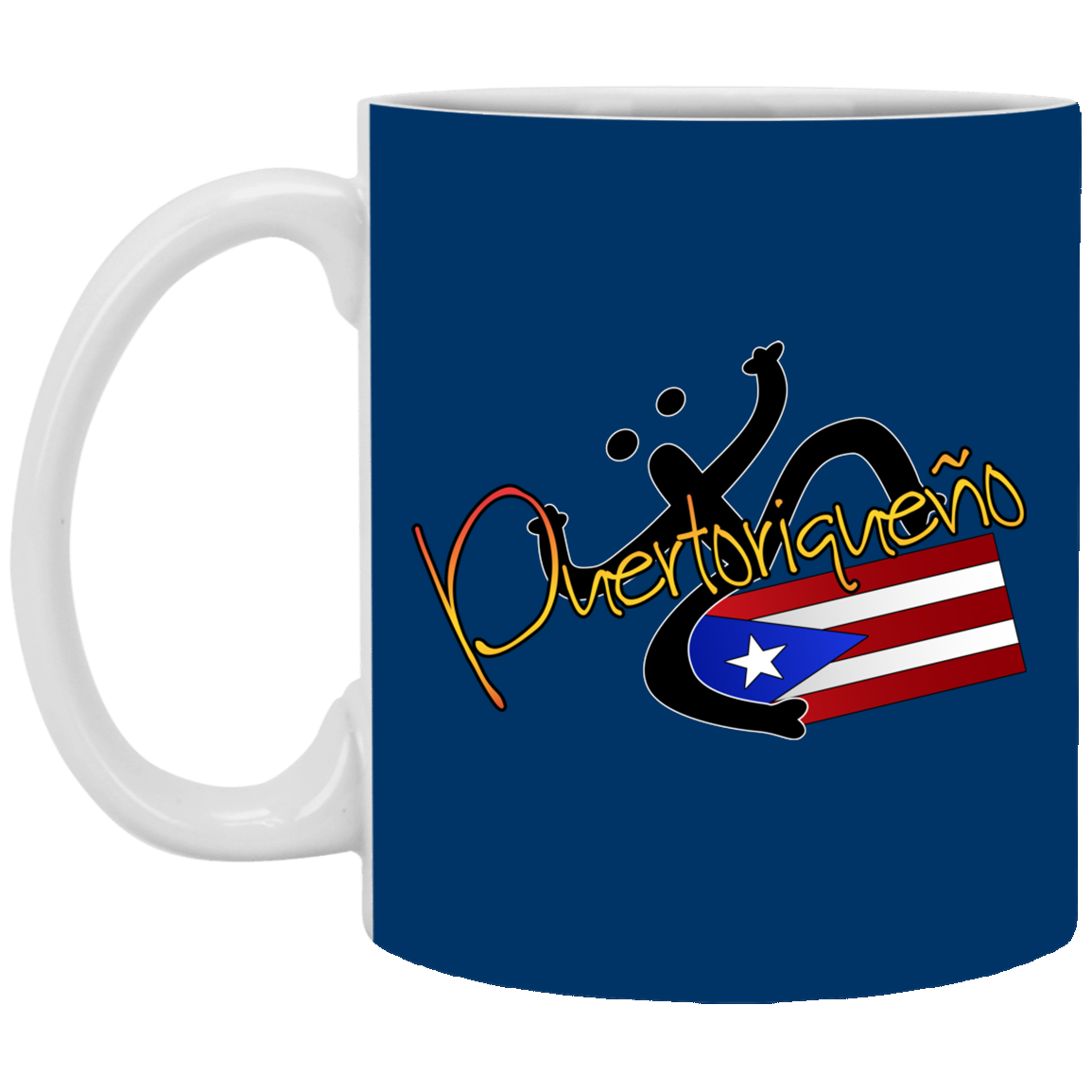 Puertoriqueno  Coqui  11 oz. White Mug - Puerto Rican Pride