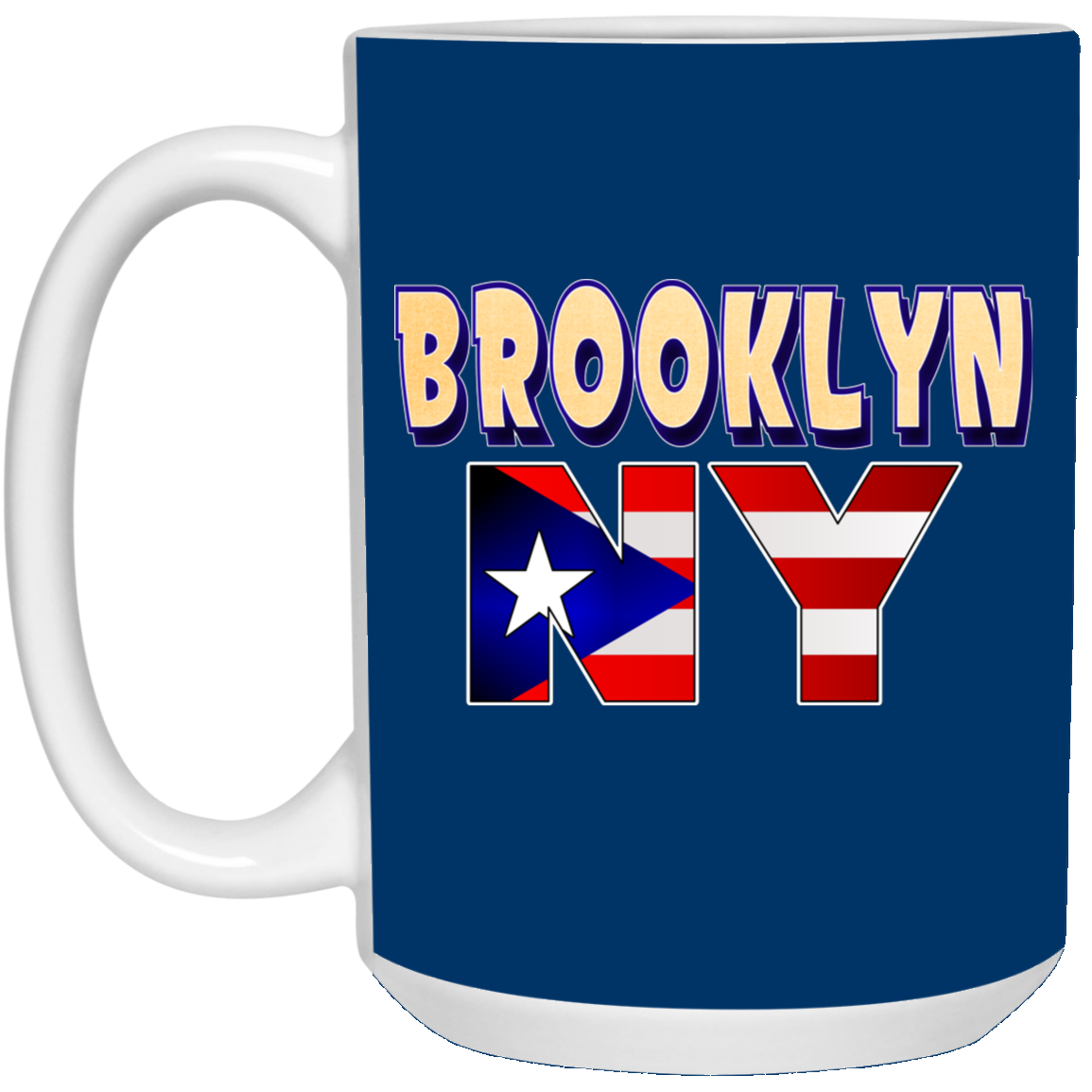 Brooklyn NY 15 oz. White Mug - Puerto Rican Pride