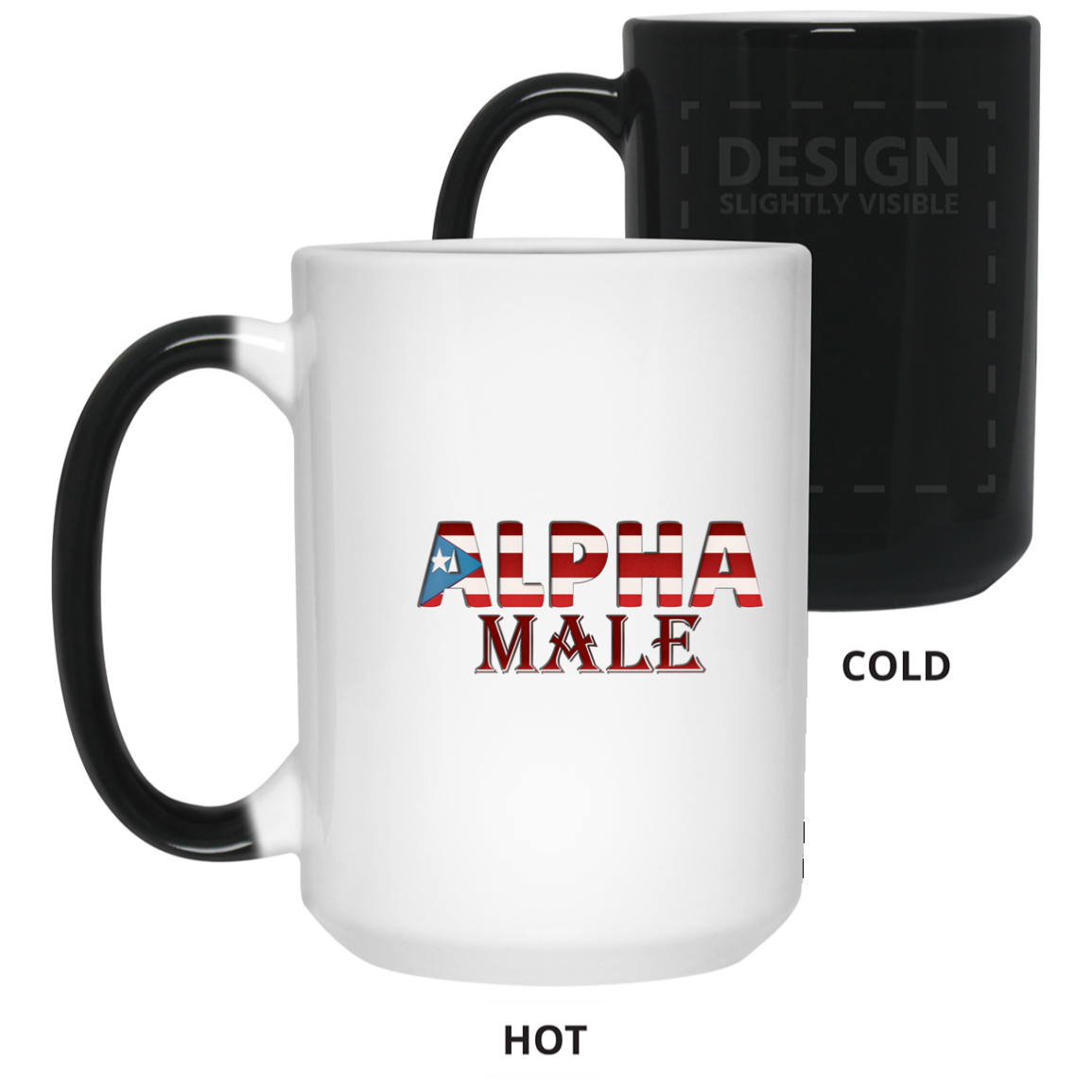 Alpha Male 15 oz. Color Changing Mug - Puerto Rican Pride