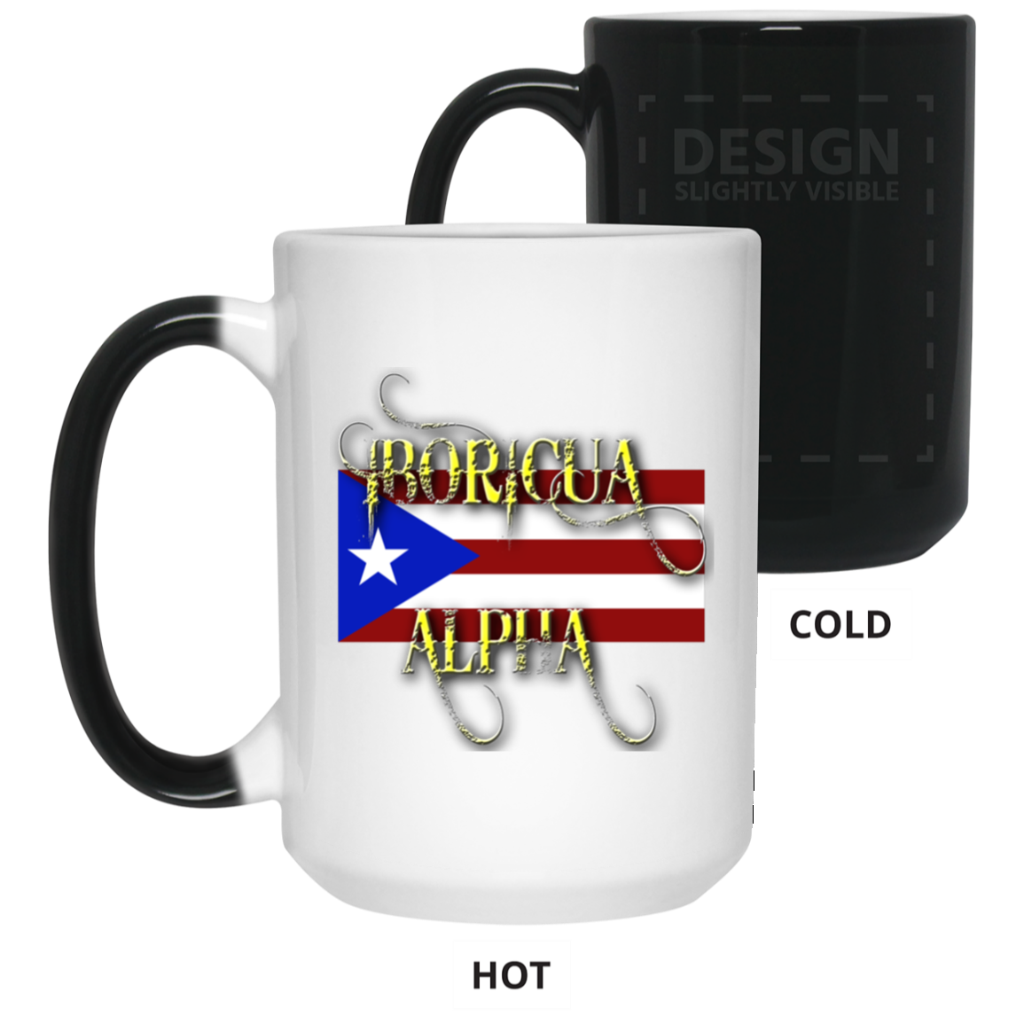 Boricua Alpha 15 oz. Color Changing Mug - Puerto Rican Pride