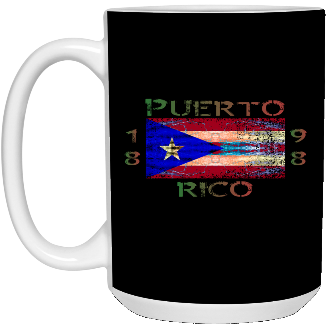 1898 Puerto Rico Lightning Flag 15 oz. White Mug