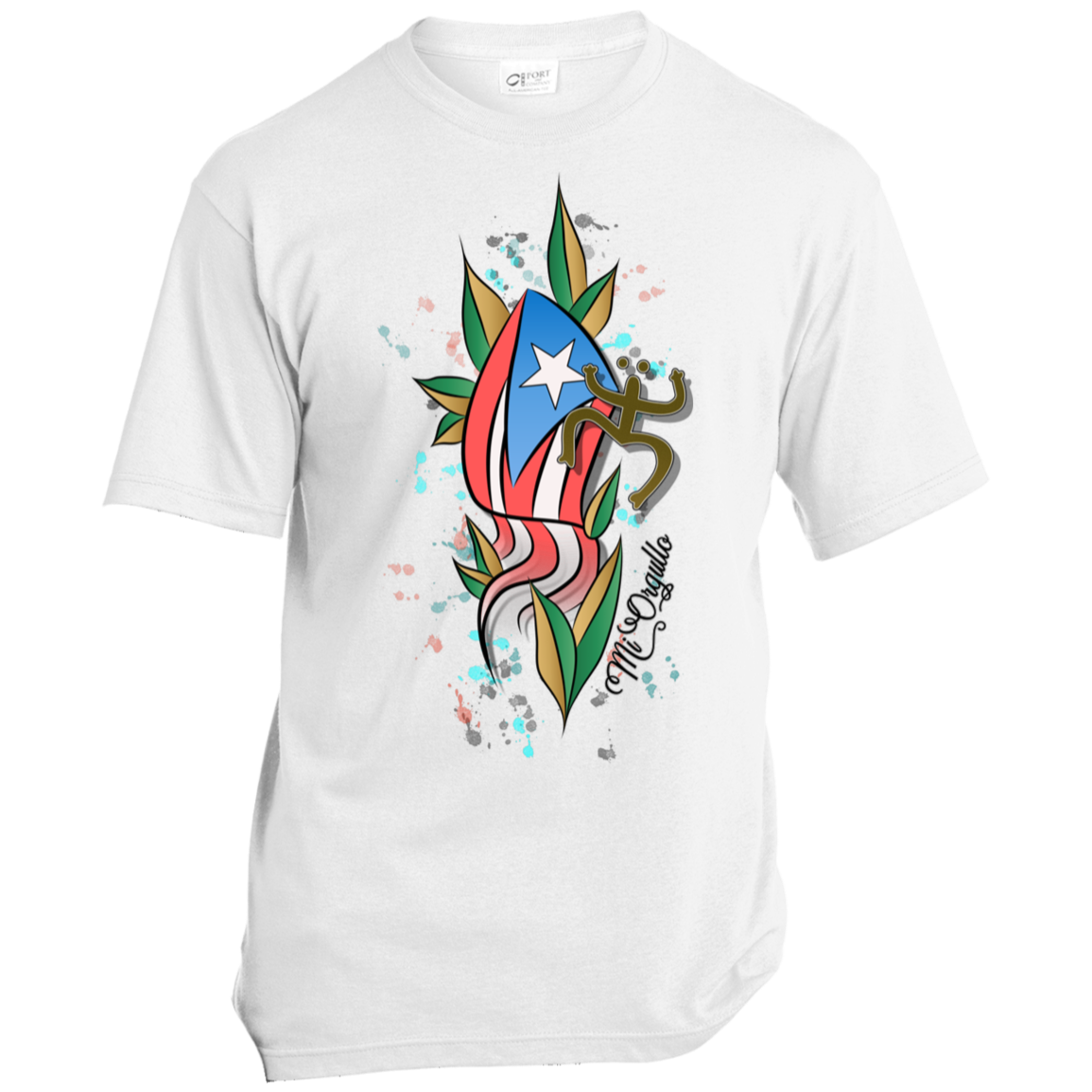 Artistic Mi Orgullo USA Made Unisex T-Shirt - Puerto Rican Pride