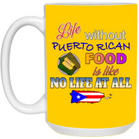 Thumbnail for Life W/O PR Food 15 oz. White Mug - Puerto Rican Pride