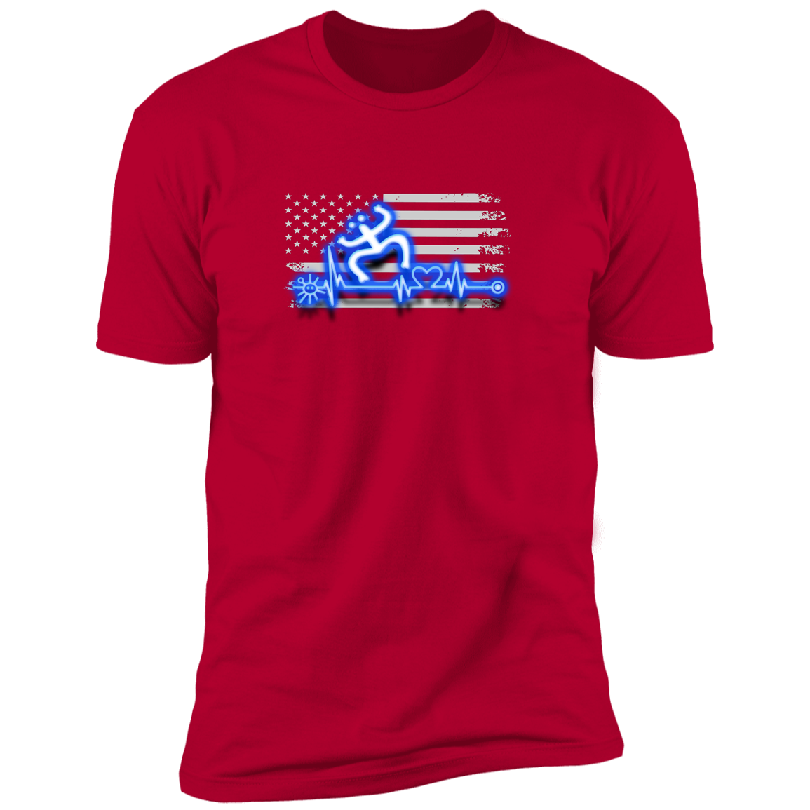 Heartbeat Coqui Flag  Premium Short Sleeve T-Shirt - Puerto Rican Pride
