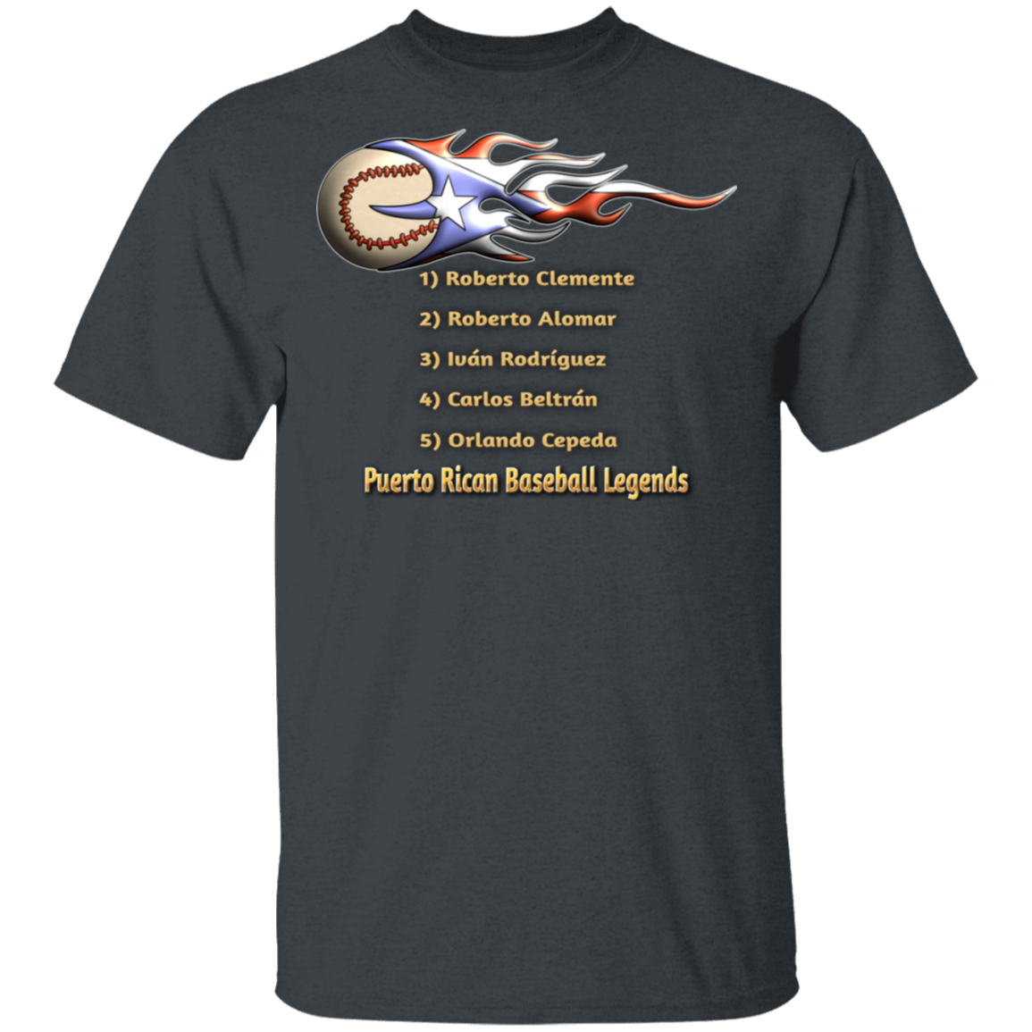 Baseball Legends 5.3 oz. T-Shirt - Puerto Rican Pride