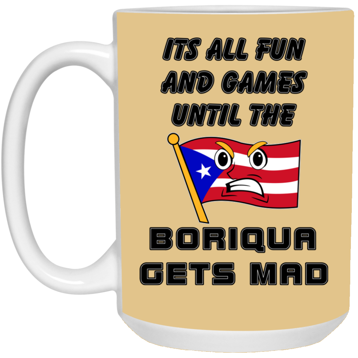 Fun and Games 15 oz. White Mug - Puerto Rican Pride