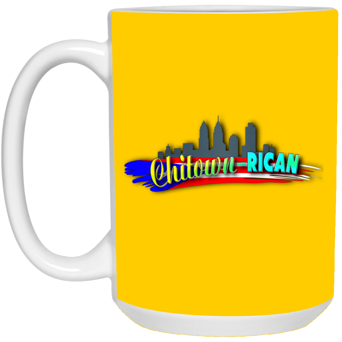 Chitown-Rican15 oz. White Mug - Puerto Rican Pride