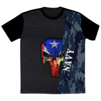 Thumbnail for Navy Camo Skull - All Over Print T-Shirt