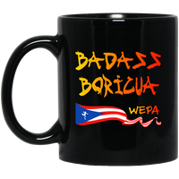 Thumbnail for Badass Boricua Wepa 11 oz. Black Mug