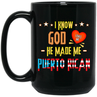 Thumbnail for God Loves Me 15 oz. Black Coffee Mug