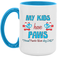 Thumbnail for My Kids Have Paws, Proud Puerto Rican Dog Dad 15 oz. White Mug