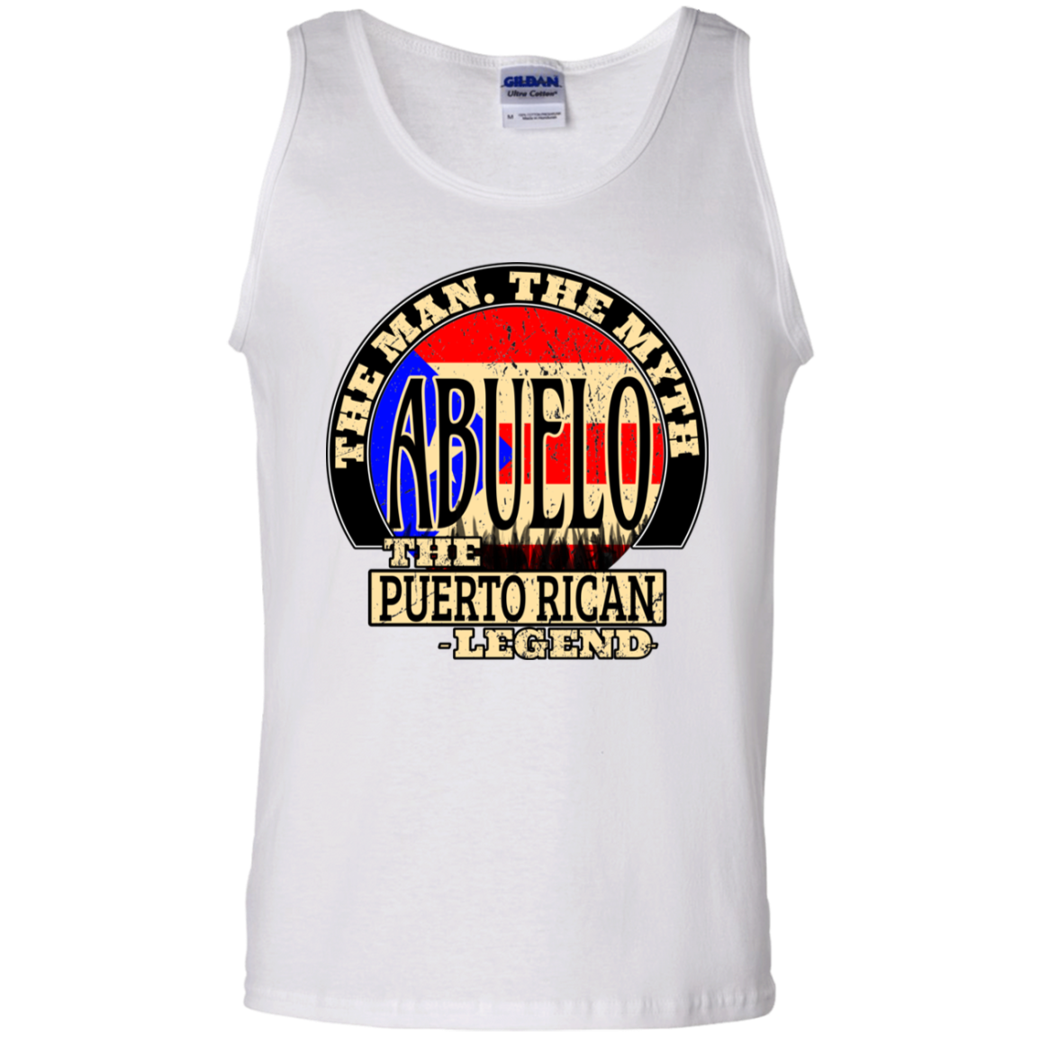 Abuelo The Legend 100% Cotton Tank Top - Puerto Rican Pride