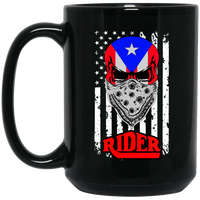 Thumbnail for Skull Flag Rider 15 oz. Black Mug