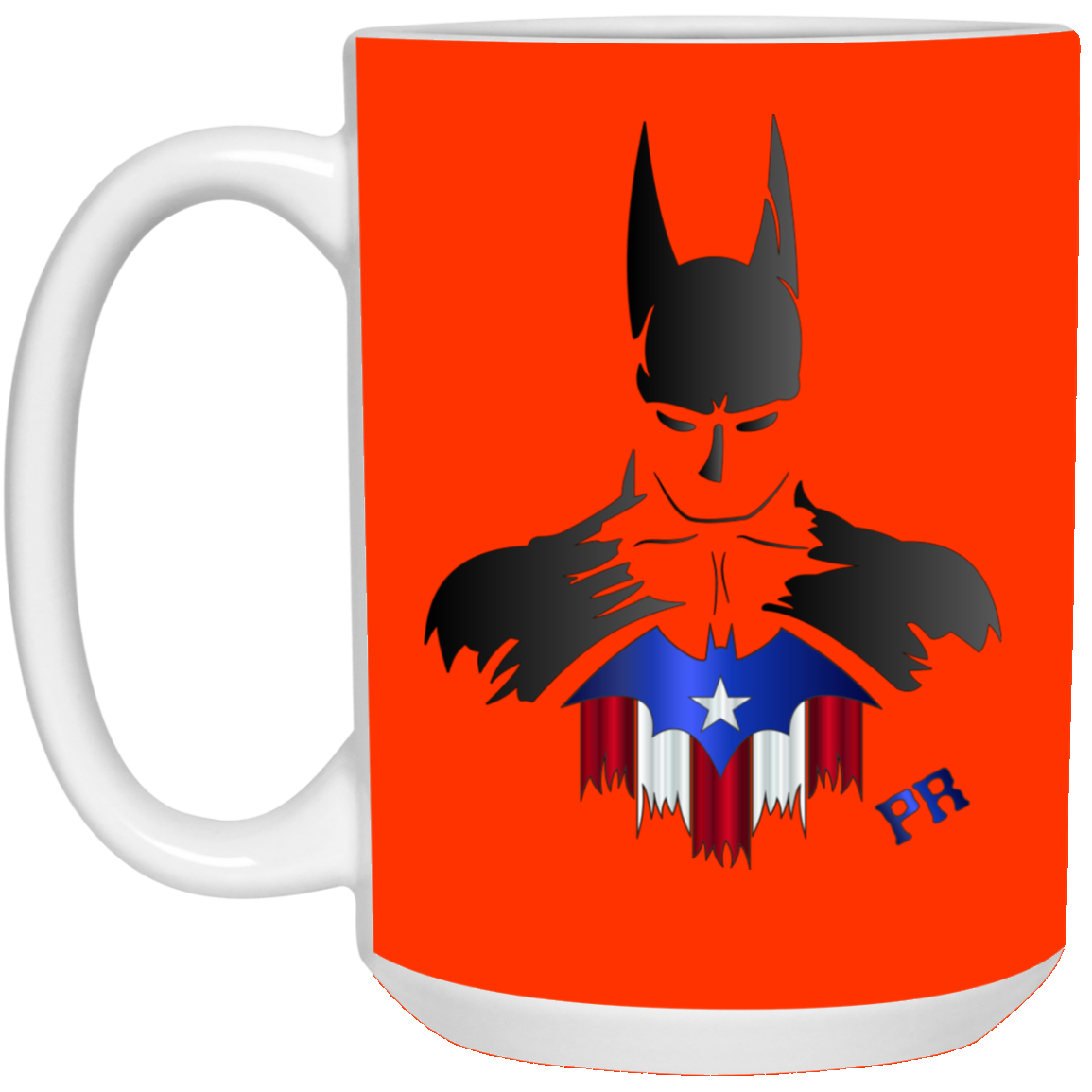 Badass PR Batman 15 oz. White Mug - Puerto Rican Pride