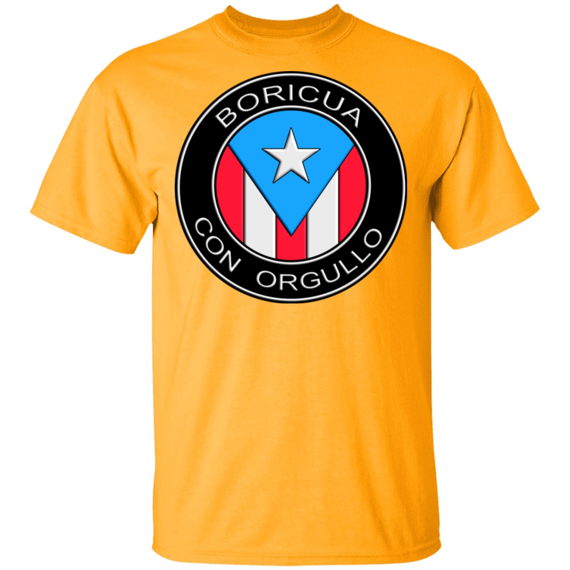 Boricu Con Orgullo 5.3 oz. T-Shirt - Puerto Rican Pride