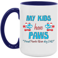 Thumbnail for My Kids Have Paws, Proud Puerto Rican Dog Dad 15 oz. White Mug