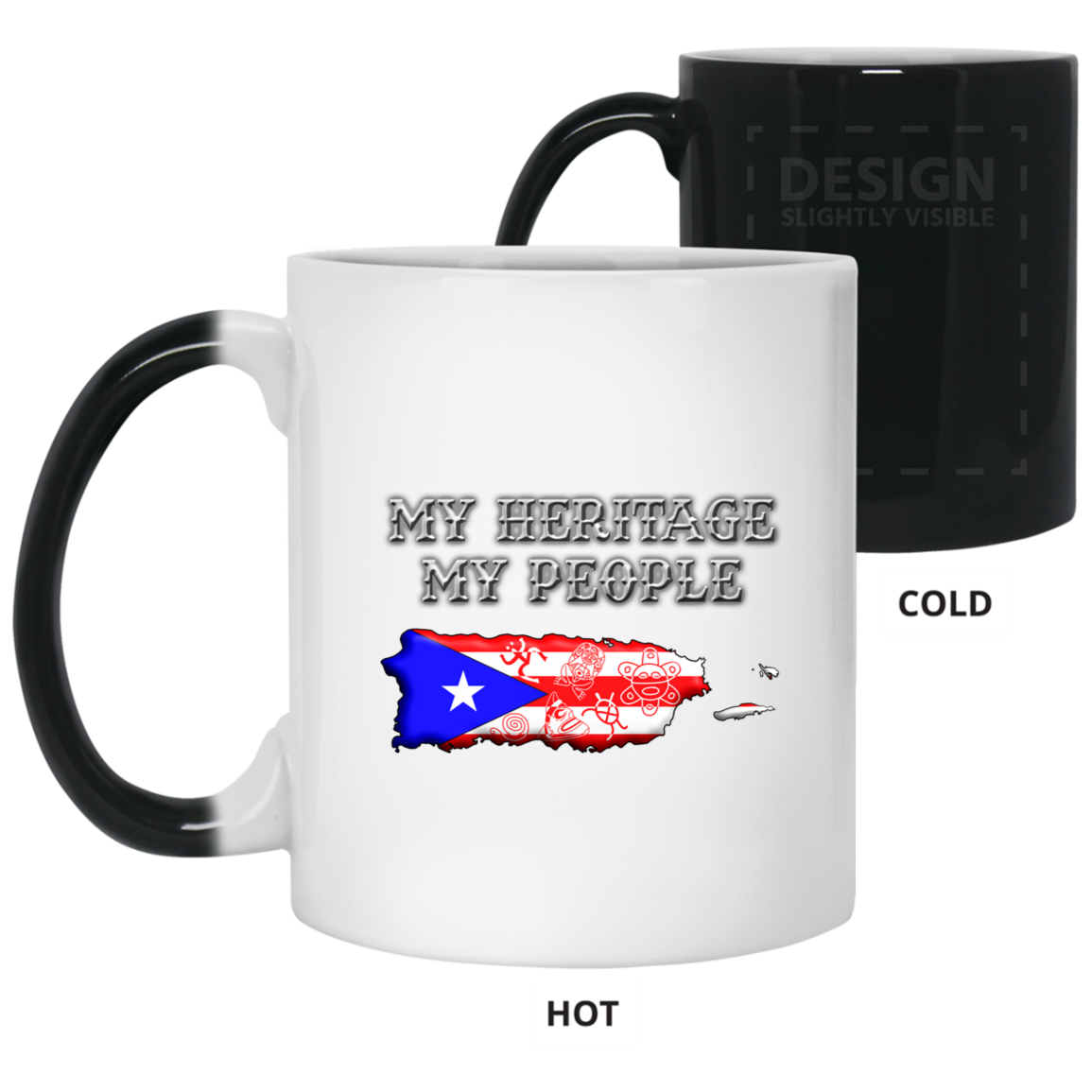 21150 11 oz. Color Changing Mug - Puerto Rican Pride