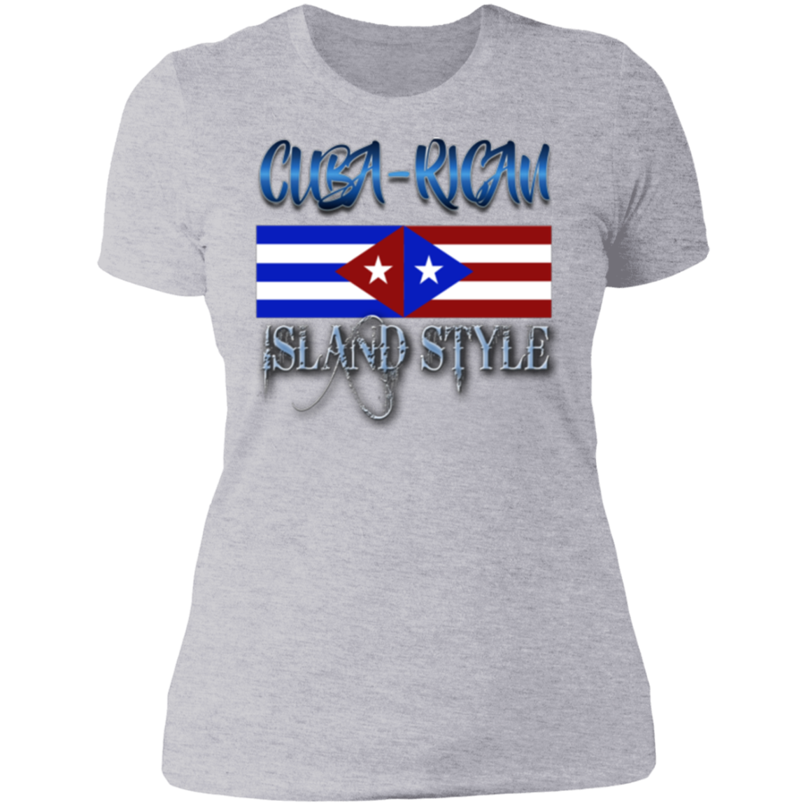 Cuba-Rican  Ladies' Boyfriend T-Shirt - Puerto Rican Pride