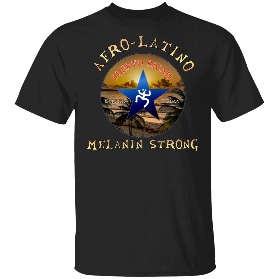 Afro-Latino 5.3 oz. T-Shirt - Puerto Rican Pride