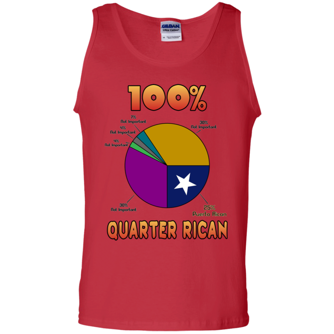 Quarter Rican Cotton Tank Top - Puerto Rican Pride