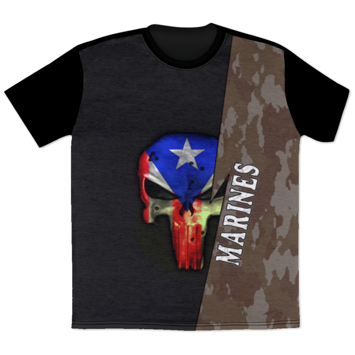 Marines  Camo Skull - All Over Print T-Shirt