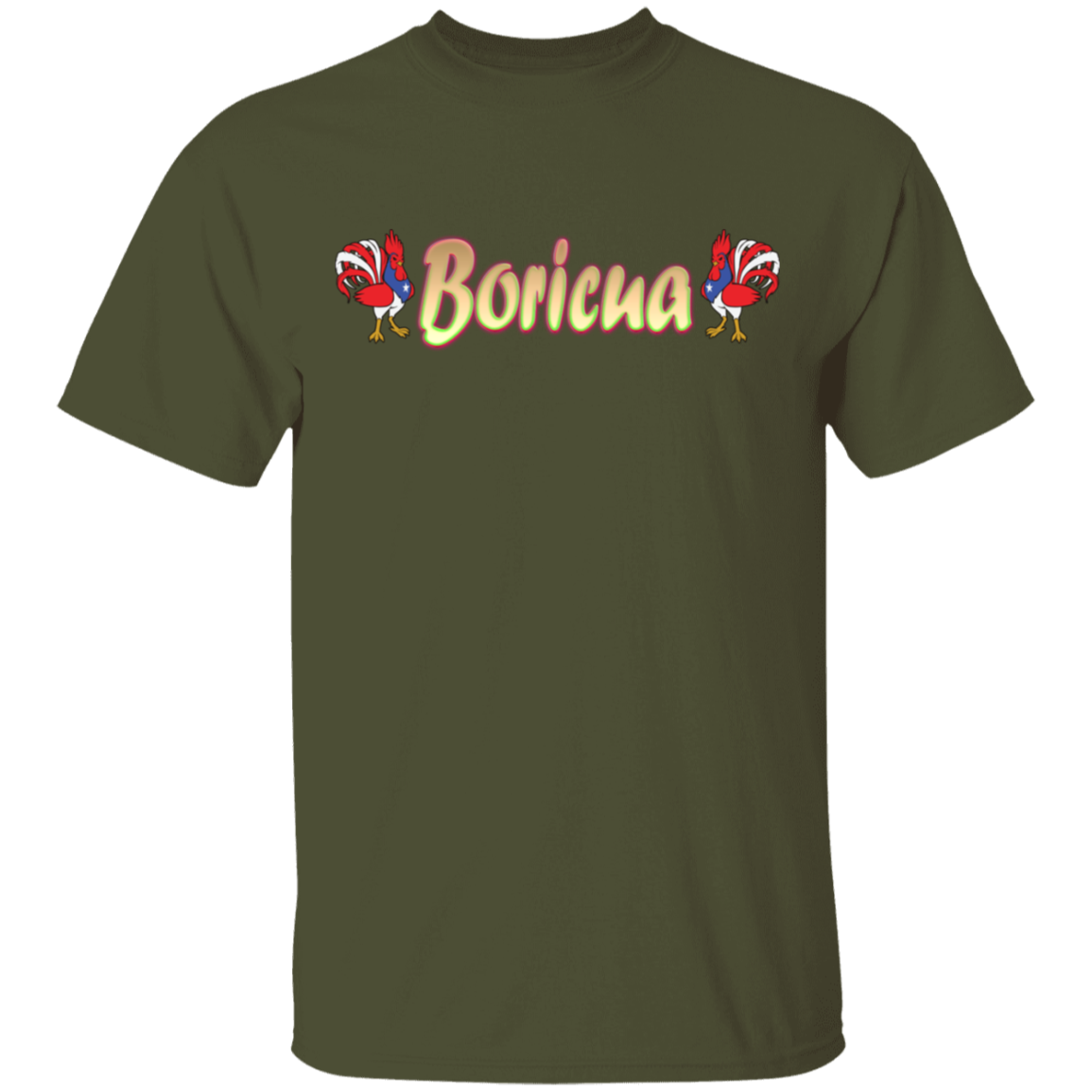 BORI ROOSTER 5.3 oz. T-Shirt - Puerto Rican Pride
