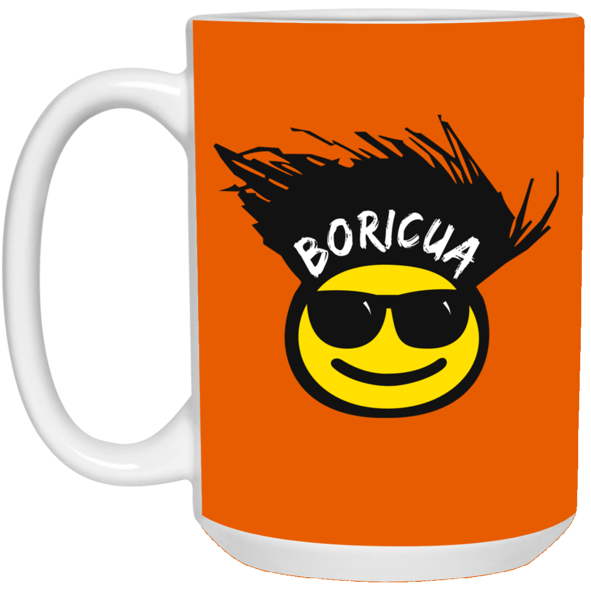 Cool Boricua Emoji 15 oz. White Mug