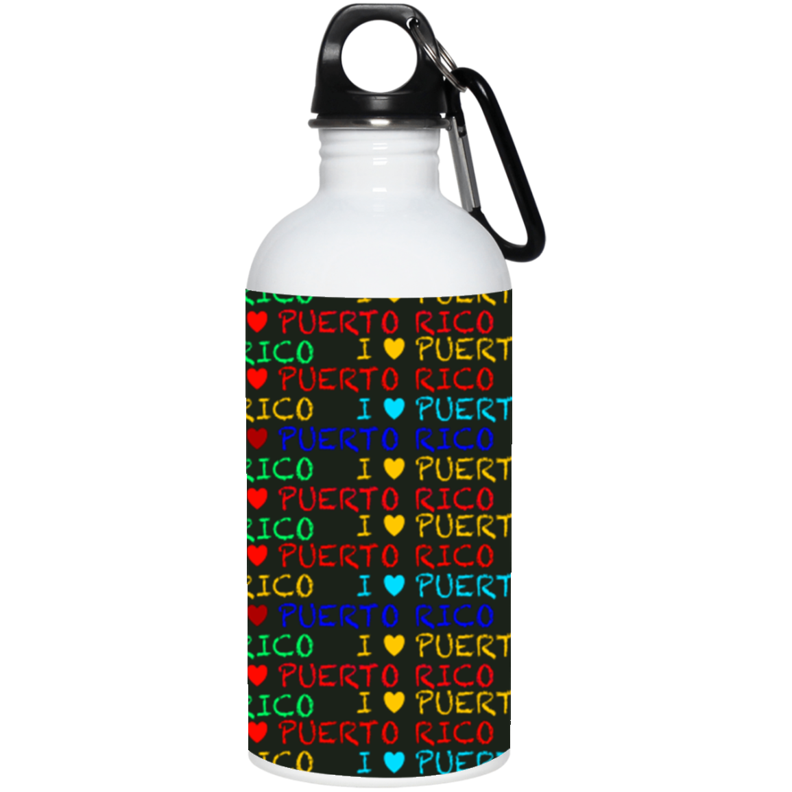 I ❤ PR 20 oz. Stainless Steel Water Bottle - Puerto Rican Pride